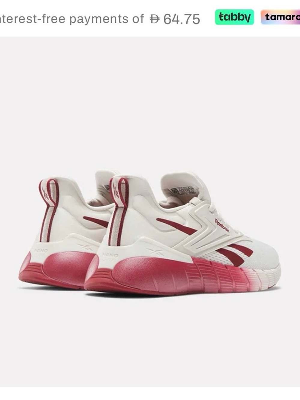 Reebok Nano Gym Training Shoes in Cream & Red women’s size US 10.5